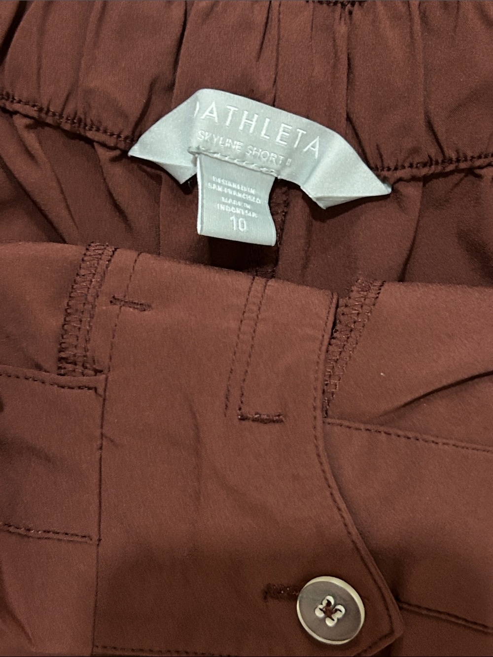 Athleta High-Waist Belted Shorts in Brown/dark rust - Picture 2 of 5